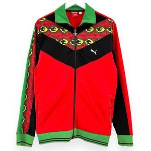 Puma Sport Lifestyle Red, Green, & Black Colorblock Zip Up Jacket